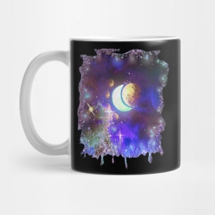 Purple Magical Crescent Moon Galaxy. Mug